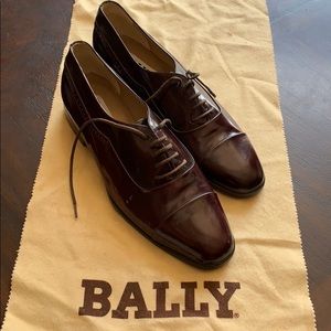 Never worn burgundy Bally shoes